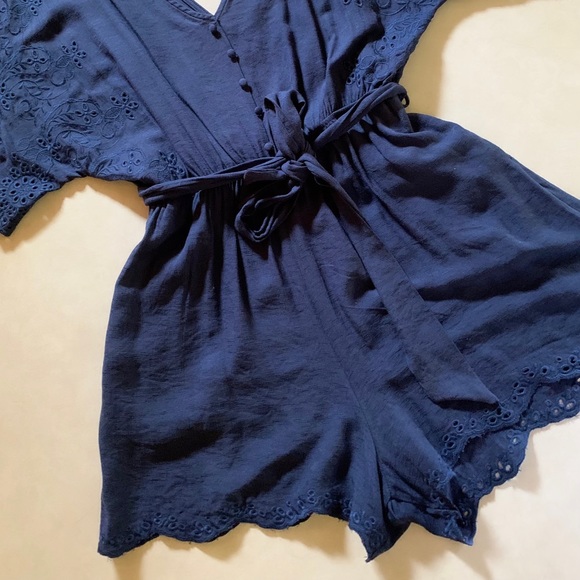 Royal Blue Romper Shorts - Picture 2 of 4